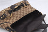 Authentic GUCCI Horsebit Shoulder Hand Bag GG Canvas Leather 114915 Brown 7067D