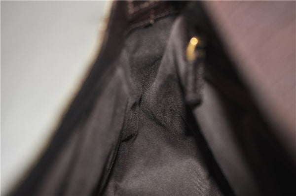 Authentic GUCCI Horsebit Shoulder Hand Bag GG Canvas Leather 114915 Brown 7067D