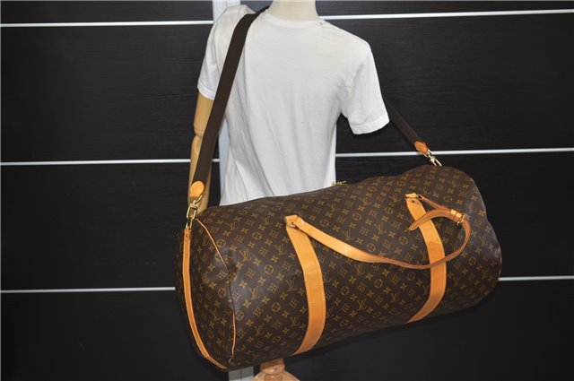 Authentic Louis Vuitton Monogram Sac Polochon 2Way Boston Bag M41222 LV 7067E