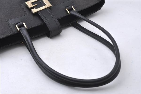 Authentic GUCCI Shoulder Tote Bag Canvas Leather 0021109 Black 7068D