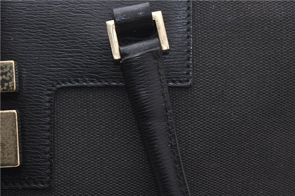Authentic GUCCI Shoulder Tote Bag Canvas Leather 0021109 Black 7068D
