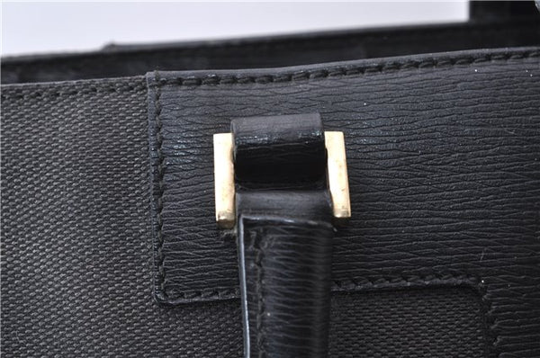 Authentic GUCCI Shoulder Tote Bag Canvas Leather 0021109 Black 7068D