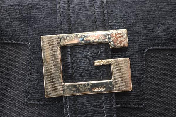 Authentic GUCCI Shoulder Tote Bag Canvas Leather 0021109 Black 7068D