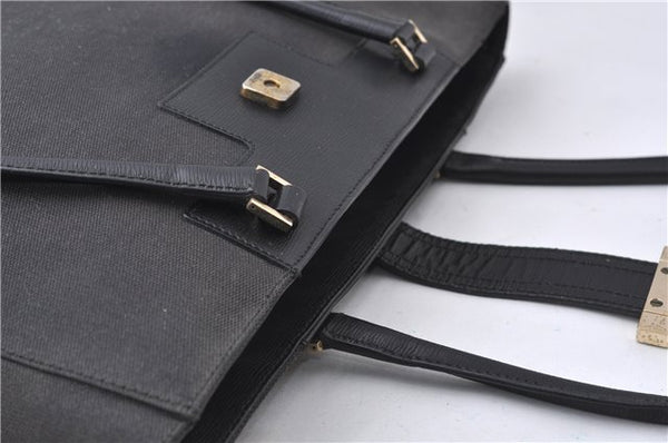 Authentic GUCCI Shoulder Tote Bag Canvas Leather 0021109 Black 7068D