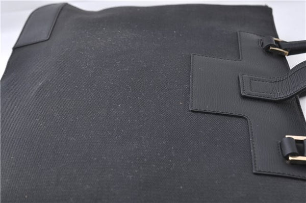 Authentic GUCCI Shoulder Tote Bag Canvas Leather 0021109 Black 7068D