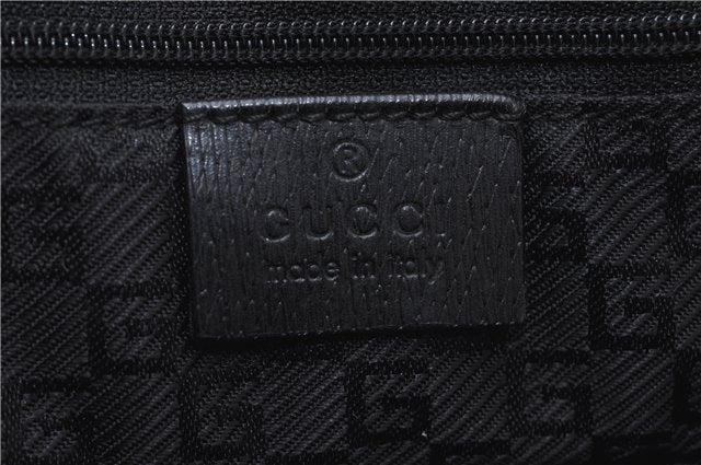 Authentic GUCCI Shoulder Tote Bag Canvas Leather 0021109 Black 7068D