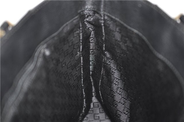 Authentic GUCCI Shoulder Tote Bag Canvas Leather 0021109 Black 7068D