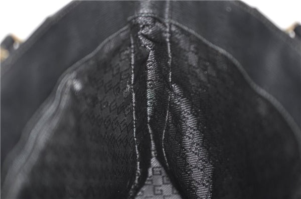 Authentic GUCCI Shoulder Tote Bag Canvas Leather 0021109 Black 7068D