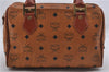 Authentic MCM Visetos Leather Vintage 2Way Hand Boston Bag Brown 7071D