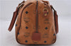 Authentic MCM Visetos Leather Vintage 2Way Hand Boston Bag Brown 7071D