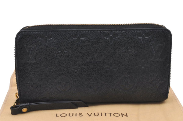 Authentic Louis Vuitton Monogram Empreinte Zippy Wallet Black M61864 LV 7072H