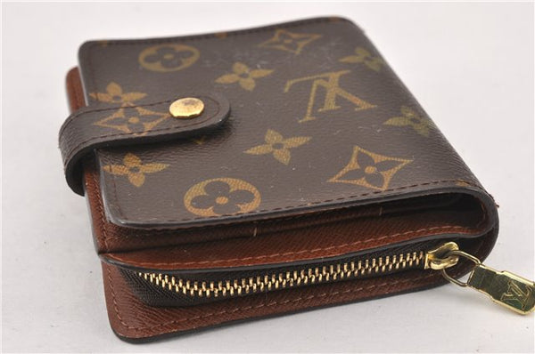 Authentic Louis Vuitton Monogram Compact Zip Bifold Wallet Purse M61667 LV 7075F