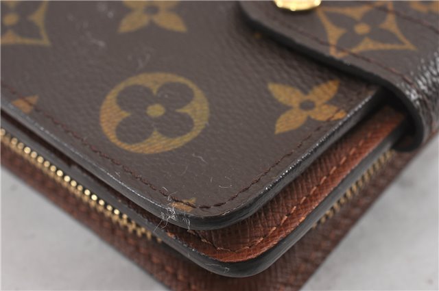 Authentic Louis Vuitton Monogram Compact Zip Bifold Wallet Purse M61667 LV 7075F