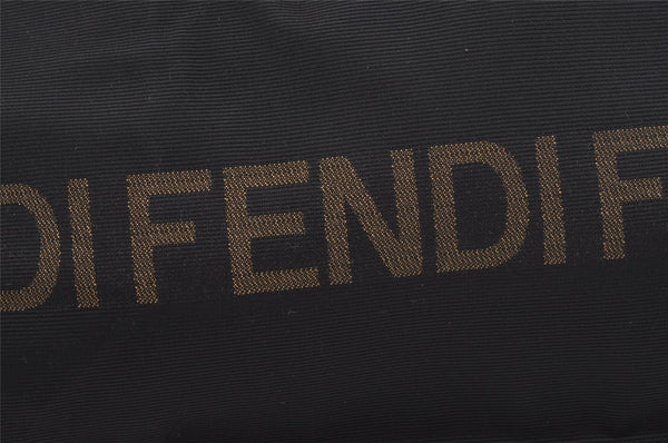 Authentic FENDI Vintage Nylon Leather Folding Hand Tote Bag Black 7075I