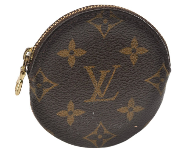 Authentic Louis Vuitton Monogram Porte Monnaie Rond Coin Purse M61926 LV 7078F