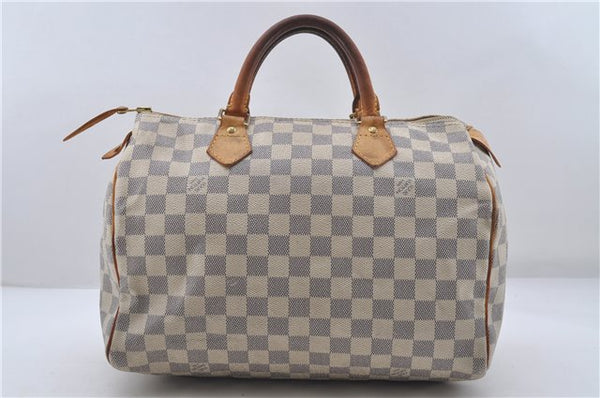 Authentic Louis Vuitton Damier Azur Speedy30 Hand Boston Bag N41533 LV 7080D