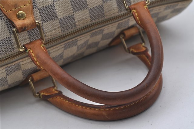 Authentic Louis Vuitton Damier Azur Speedy30 Hand Boston Bag N41533 LV 7080D