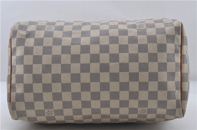 Authentic Louis Vuitton Damier Azur Speedy30 Hand Boston Bag N41533 LV 7080D