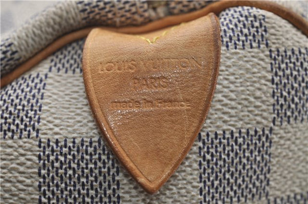Authentic Louis Vuitton Damier Azur Speedy30 Hand Boston Bag N41533 LV 7080D