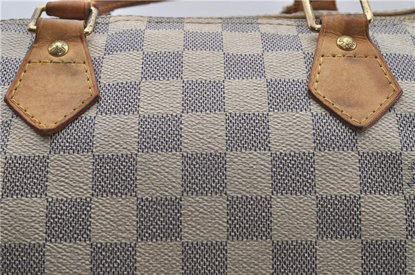 Authentic Louis Vuitton Damier Azur Speedy30 Hand Boston Bag N41533 LV 7080D
