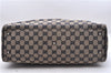 Authentic GUCCI Sherry Line Tote Bag GG Canvas Leather 145758 Navy Blue 7080E