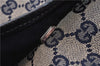 Authentic GUCCI Sherry Line Tote Bag GG Canvas Leather 145758 Navy Blue 7080E