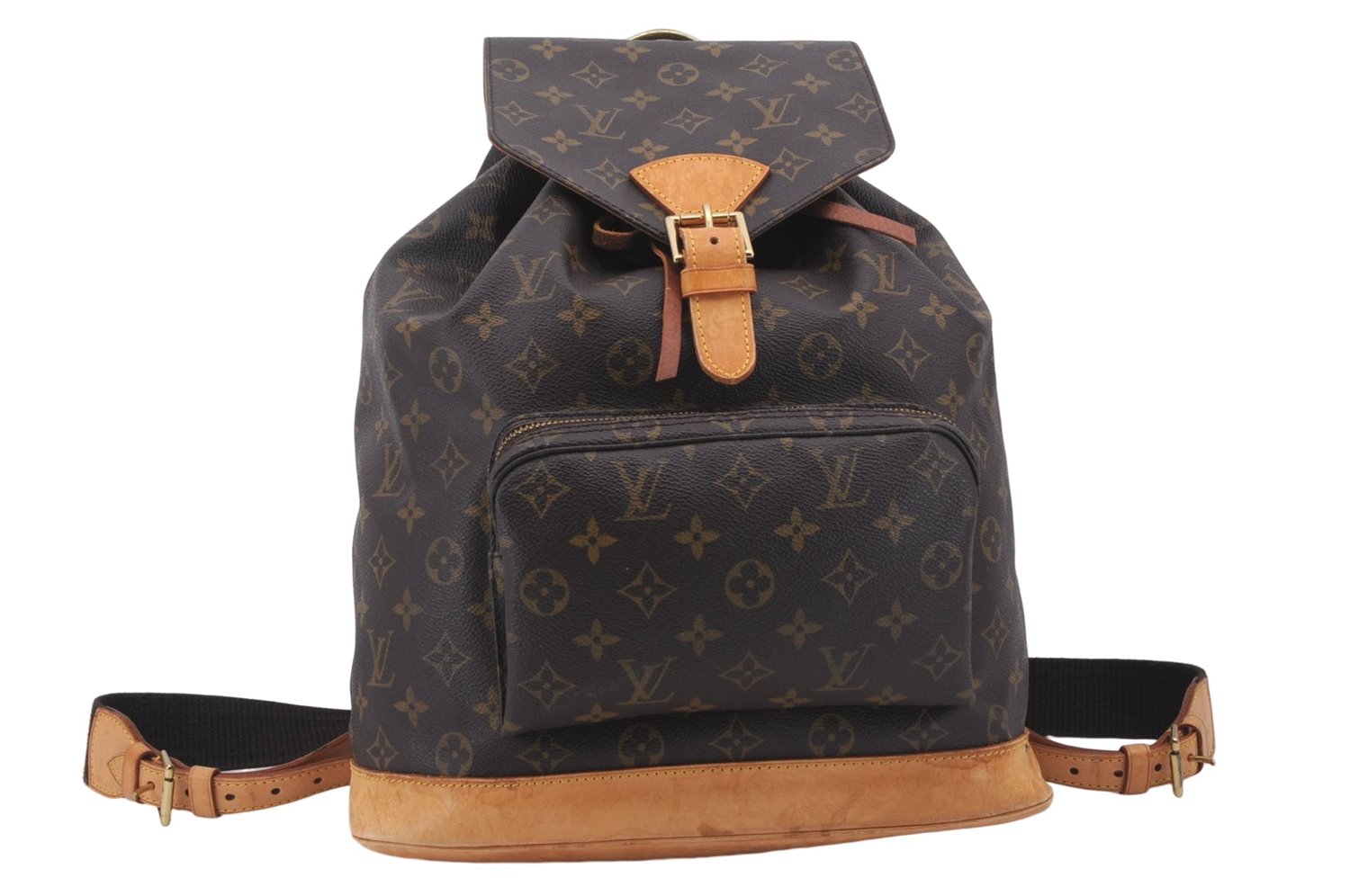 Authentic Louis Vuitton Monogram Montsouris GM Backpack M51135 LV 7082D