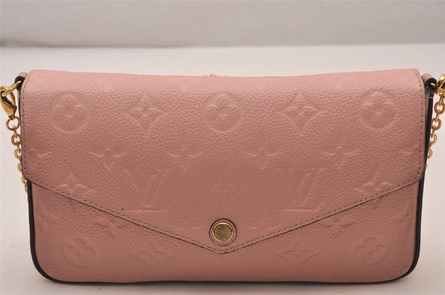 Auth Louis Vuitton Monogram Empreinte Pochette Felice Shoulder Bag Pink 7082I