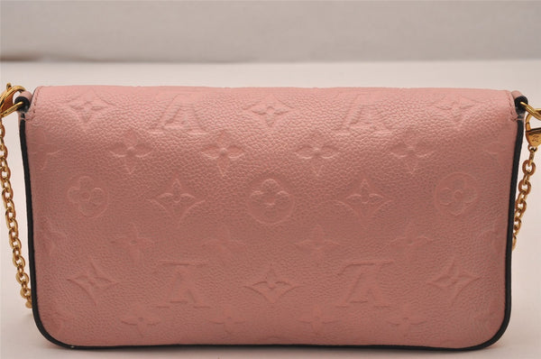 Auth Louis Vuitton Monogram Empreinte Pochette Felice Shoulder Bag Pink 7082I