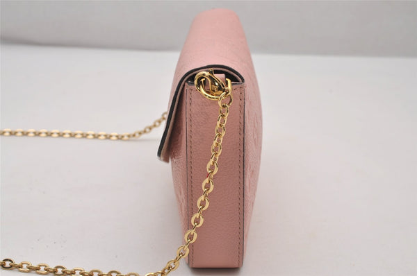 Auth Louis Vuitton Monogram Empreinte Pochette Felice Shoulder Bag Pink 7082I