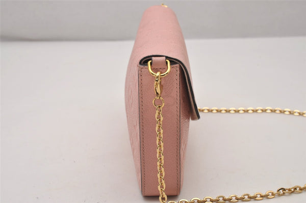 Auth Louis Vuitton Monogram Empreinte Pochette Felice Shoulder Bag Pink 7082I
