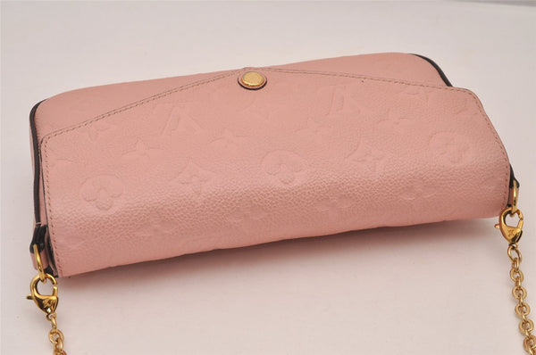 Auth Louis Vuitton Monogram Empreinte Pochette Felice Shoulder Bag Pink 7082I
