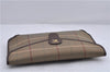 Authentic Burberrys Vintage Check Canvas Clutch Hand Bag Khaki Green Brown 7084C