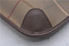Authentic Burberrys Vintage Check Canvas Clutch Hand Bag Khaki Green Brown 7084C
