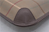 Authentic Burberrys Vintage Check Canvas Clutch Hand Bag Khaki Green Brown 7084C