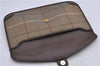 Authentic Burberrys Vintage Check Canvas Clutch Hand Bag Khaki Green Brown 7084C