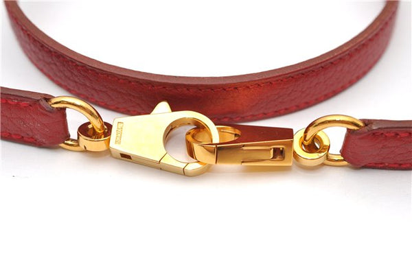 Authentic HERMES Shoulder Strap 35.8" Red Gold 7084D