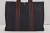 Authentic HERMES Fourre Tout MM Vintage Hand Tote Bag Canvas Navy 7084I