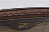 Authentic Burberrys Vintage Check Canvas Clutch Hand Bag Khaki Green Brown 7085C