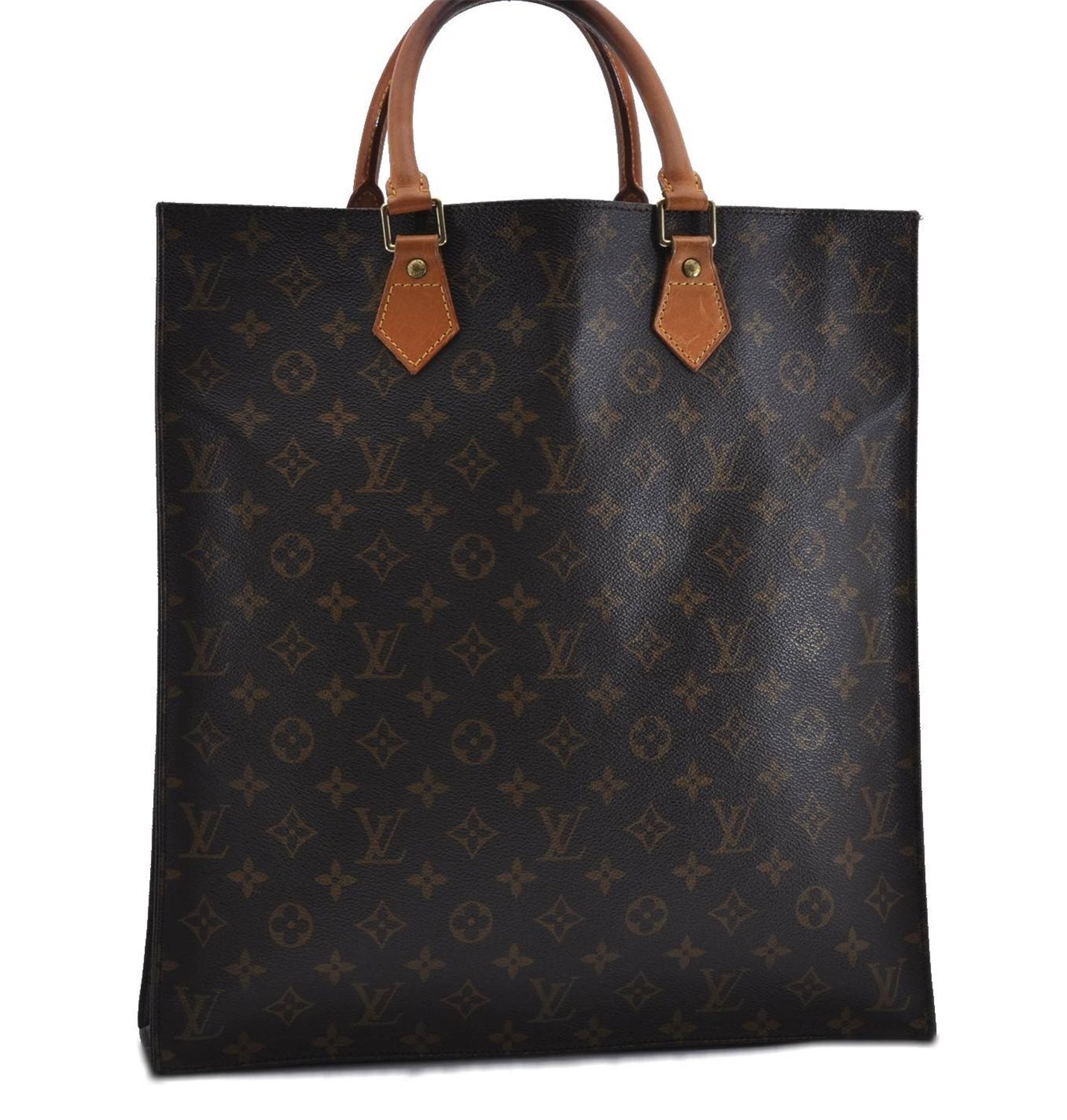 Authentic LOUIS VUITTON Monogram Sac Plat Hand Bag M51140 LV Junk 7086C