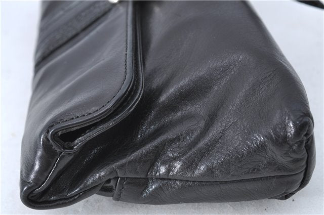 Authentic GUCCI Bamboo Clutch Hand Bag Purse Leather 235321 Black 7086D