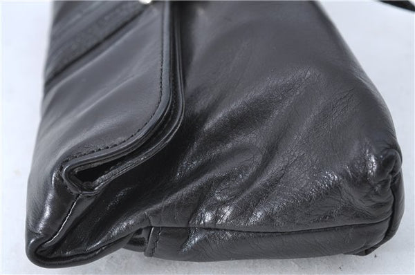 Authentic GUCCI Bamboo Clutch Hand Bag Purse Leather 235321 Black 7086D