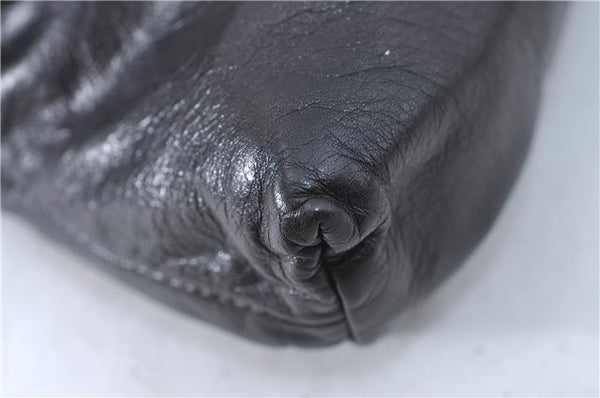 Authentic GUCCI Bamboo Clutch Hand Bag Purse Leather 235321 Black 7086D