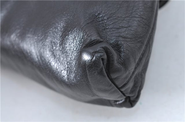 Authentic GUCCI Bamboo Clutch Hand Bag Purse Leather 235321 Black 7086D