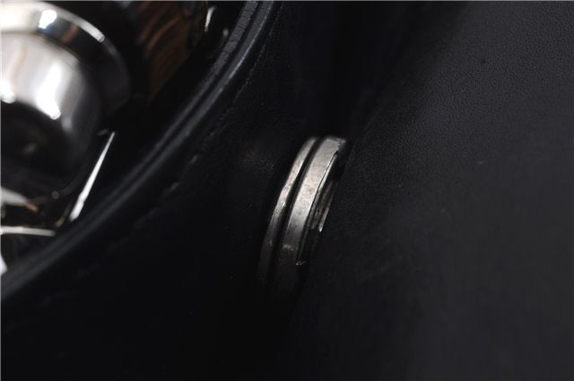 Authentic GUCCI Bamboo Clutch Hand Bag Purse Leather 235321 Black 7086D