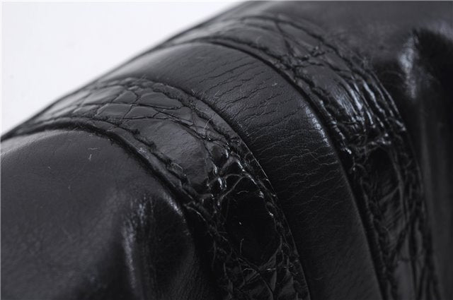 Authentic GUCCI Bamboo Clutch Hand Bag Purse Leather 235321 Black 7086D