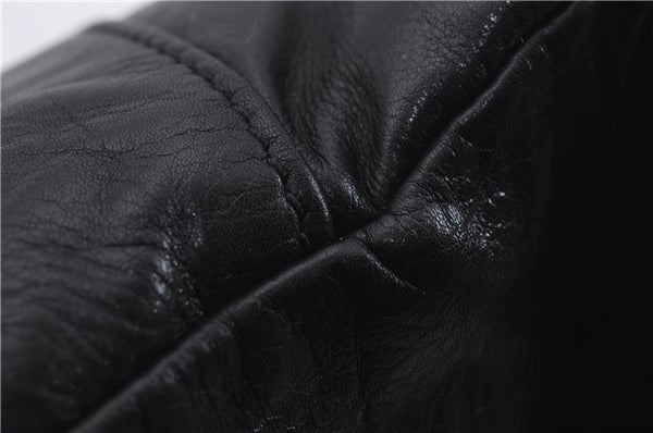 Authentic GUCCI Bamboo Clutch Hand Bag Purse Leather 235321 Black 7086D