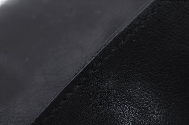 Authentic GUCCI Bamboo Clutch Hand Bag Purse Leather 235321 Black 7086D