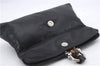 Authentic GUCCI Bamboo Clutch Hand Bag Purse Leather 235321 Black 7086D