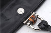Authentic GUCCI Bamboo Clutch Hand Bag Purse Leather 235321 Black 7086D
